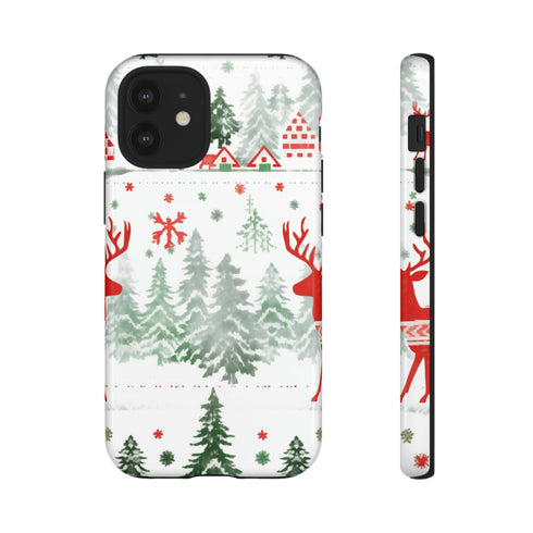 Nordic Christmas Print - Impact Resistant Phone Case iPhone 12 Mini Glossy